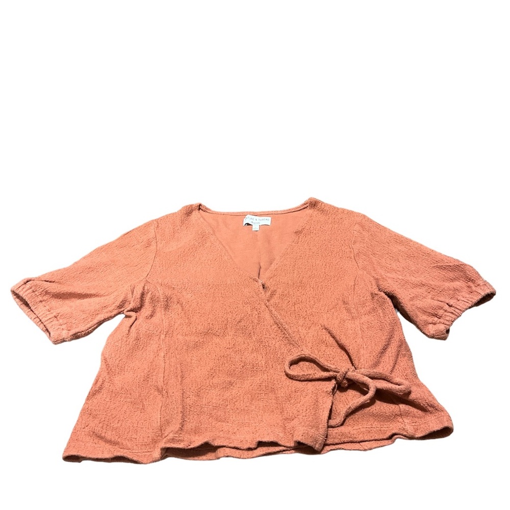 Orange/Pink Texture and Thread Madewell Blouse